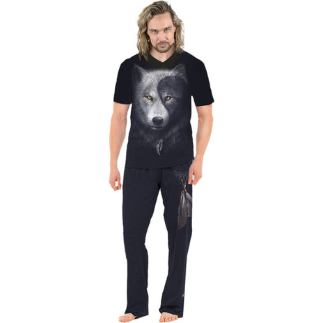 WOLF CHI - 4pc Mens Gothic Pyjama Set