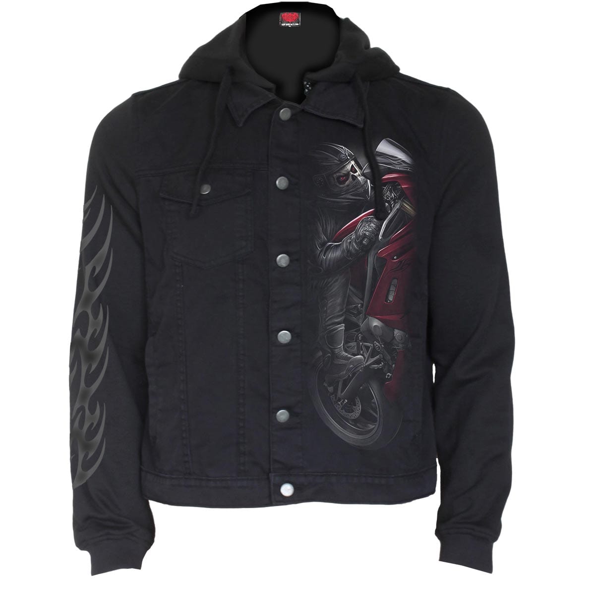 DEMON BIKER - Hooded Shacket Black - Spiral USA