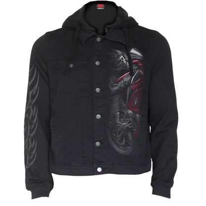 DEMON BIKER - Hooded Shacket Black - Spiral USA