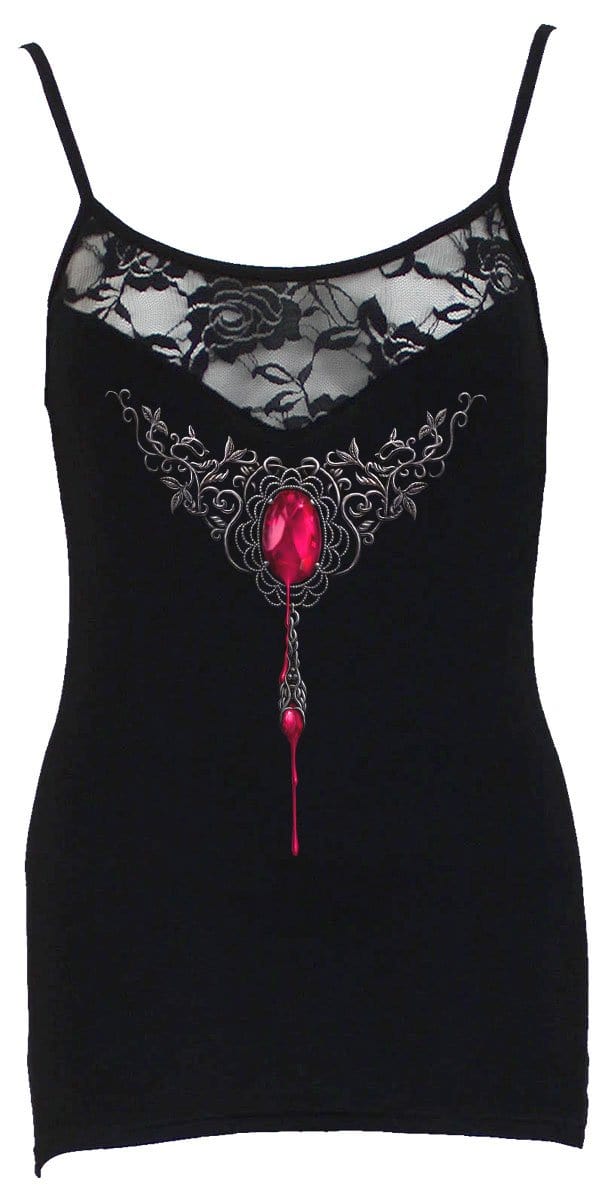 BLOOD RUBY - 2in1 Lace Vest Cardigan - Spiral USA