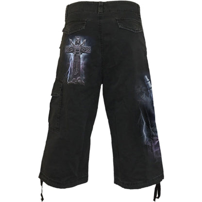 ROCK ETERNAL - Vintage Cargo Shorts 3/4 Long Black - Spiral USA