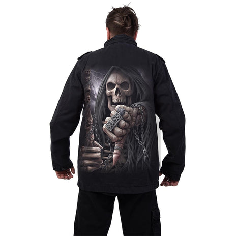 BOSS REAPER - Military Lined Jacket with Hidden Hood
