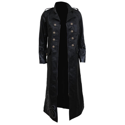 JUST TRIBAL - Gothic Trench Coat PU-Leather Corset Back