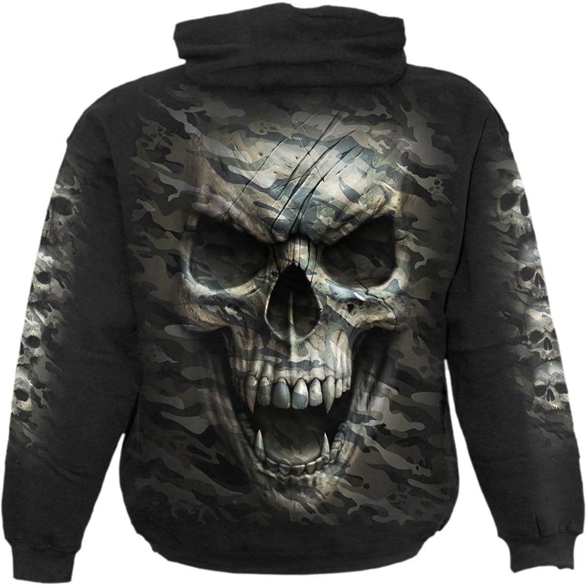 CAMO-SKULL - Hoody Black - Spiral USA