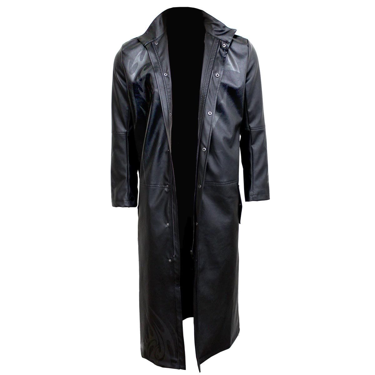 TRIBAL PANTHER - Gothic Trench Coat PU-Leather with Full Zip - Spiral USA