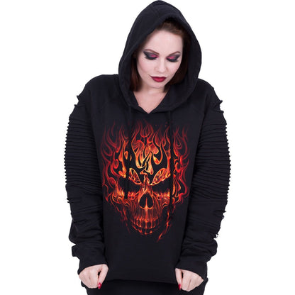 SKULL BLAST - Premuim Biker Fashion Ladies Hoodie - Spiral USA