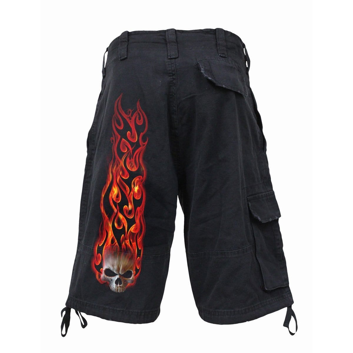 SKULL BLAST - Vintage Cargo Shorts Black - Spiral USA