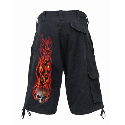 SKULL BLAST - Vintage Cargo Shorts Black - Spiral USA