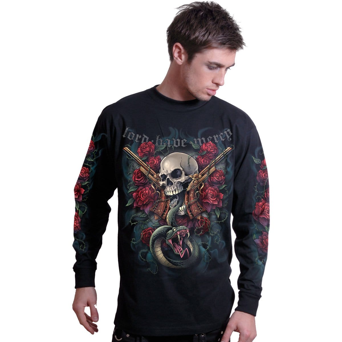 LORD HAVE MERCY - Longsleeve T-Shirt Black - Spiral USA