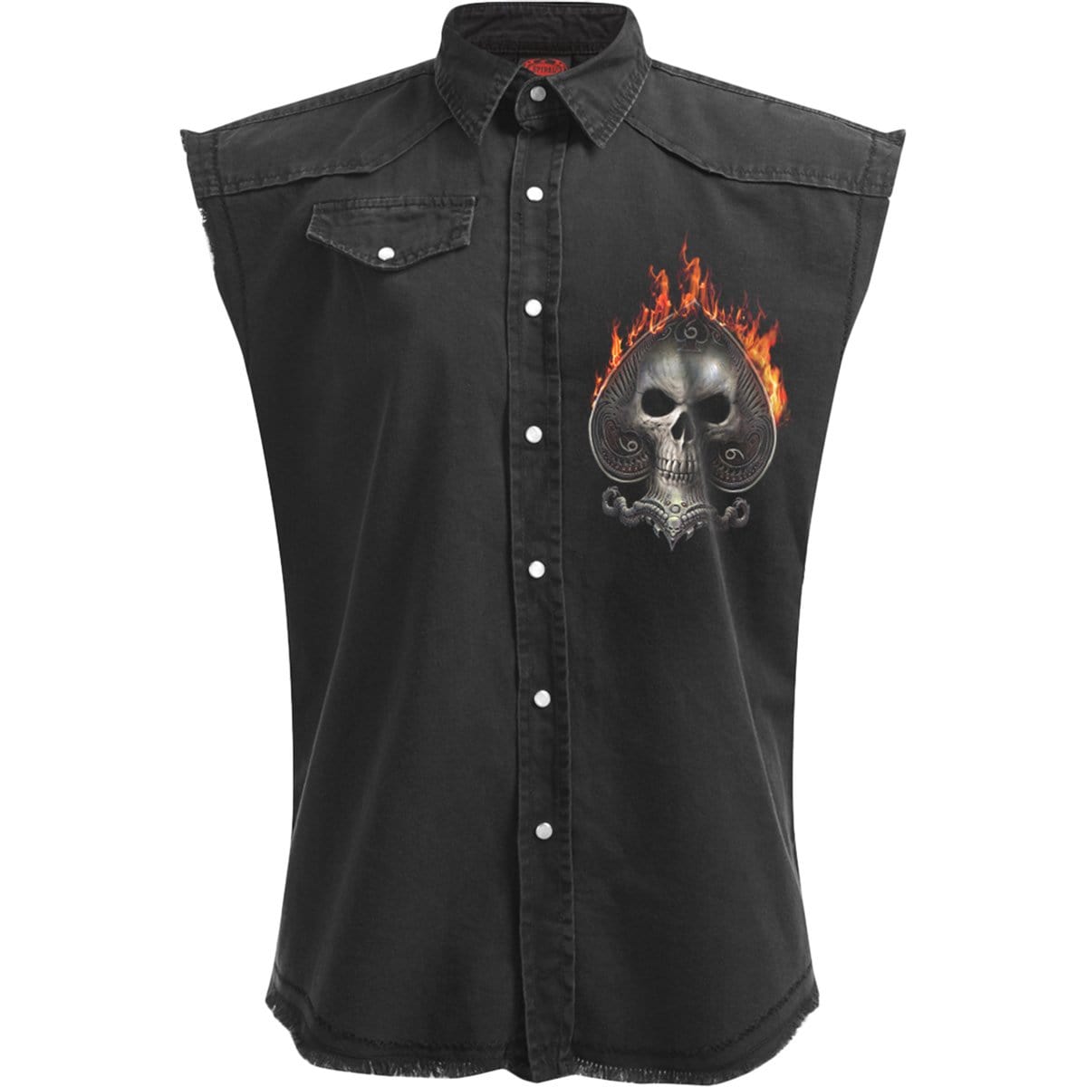 ACE REAPER - Sleeveless Stone Washed Worker Black - Spiral USA