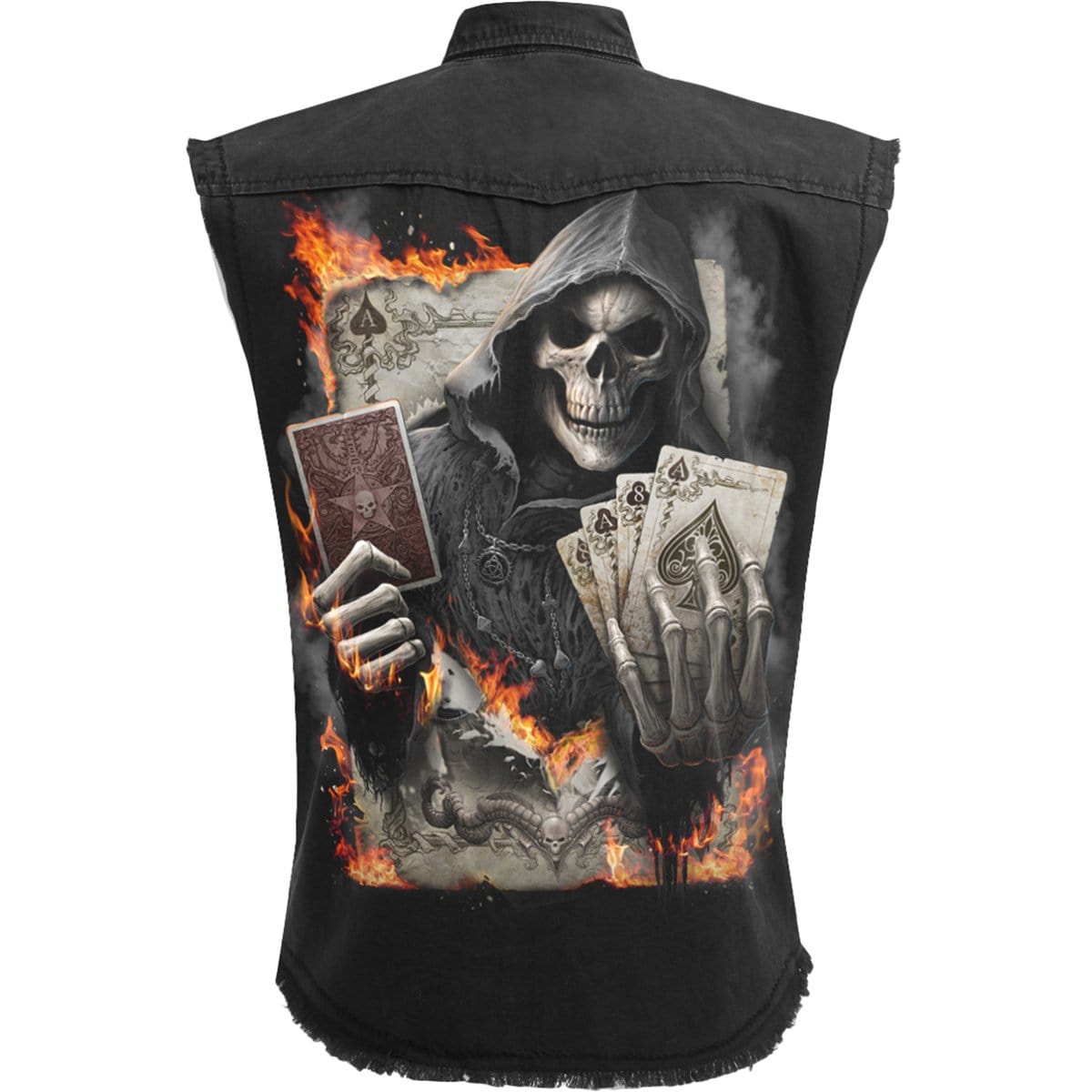 ACE REAPER - Sleeveless Stone Washed Worker Black - Spiral USA