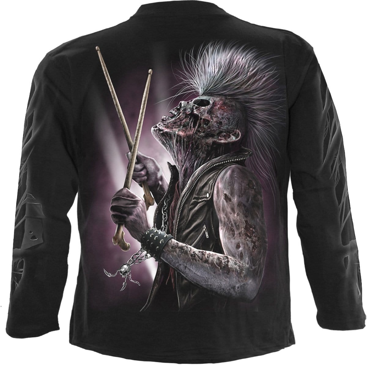 ZOMBIE BACKBEAT - Longsleeve T-Shirt Black - Spiral USA