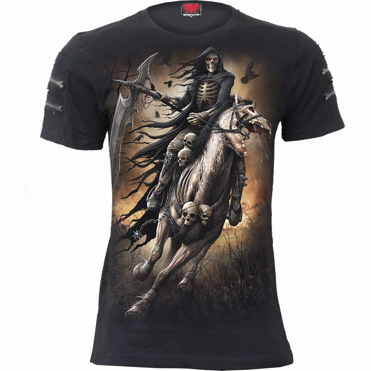 PALE RIDER - Twin Zipper Sleeve Fashion Tee - Spiral USA