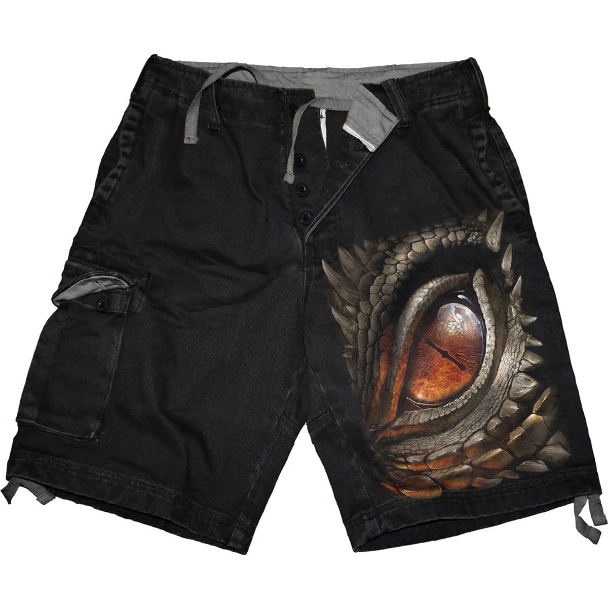 DRAGON EYE - Vintage Cargo Shorts Black - Spiral USA