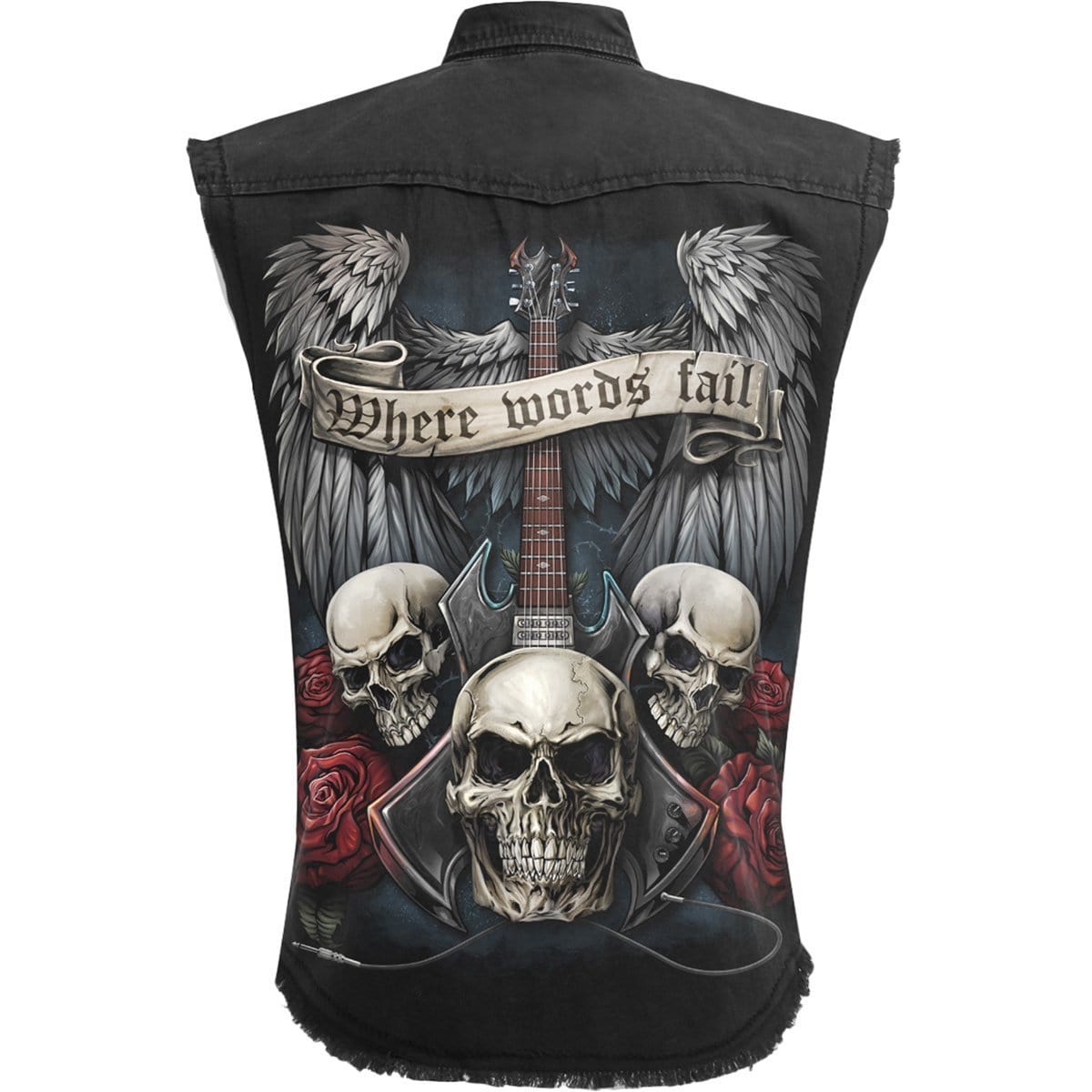 UNSPOKEN - Sleeveless Stone Washed Worker Black - Spiral USA