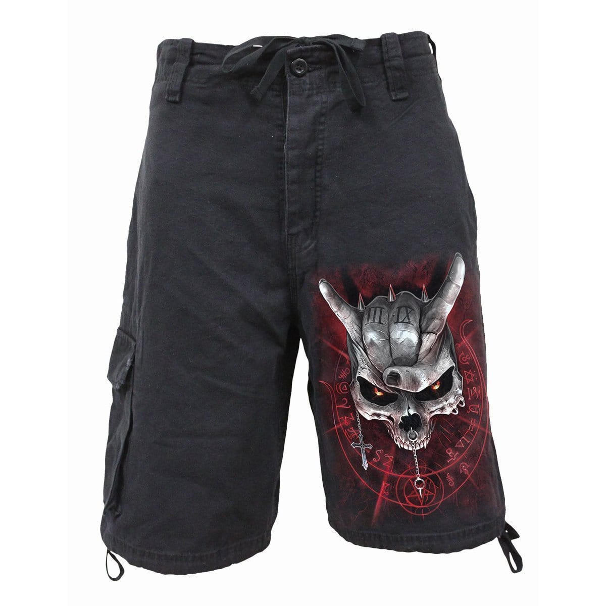 NEVER TOO LOUD - Vintage Cargo Shorts Black - Spiral USA