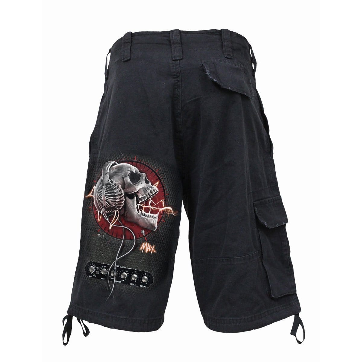 NEVER TOO LOUD - Vintage Cargo Shorts Black - Spiral USA