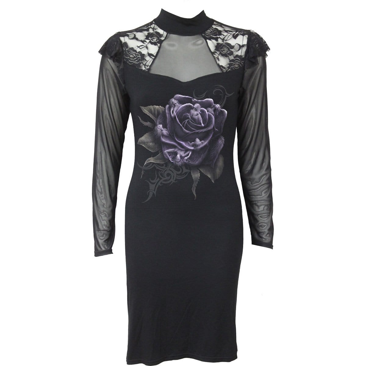 ROSE ANGELS - Lace Shoulder Corset Dress - Spiral USA