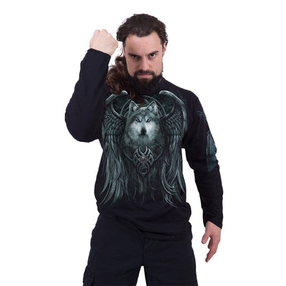 WOLF SPIRIT - Longsleeve T-Shirt Black - Spiral USA