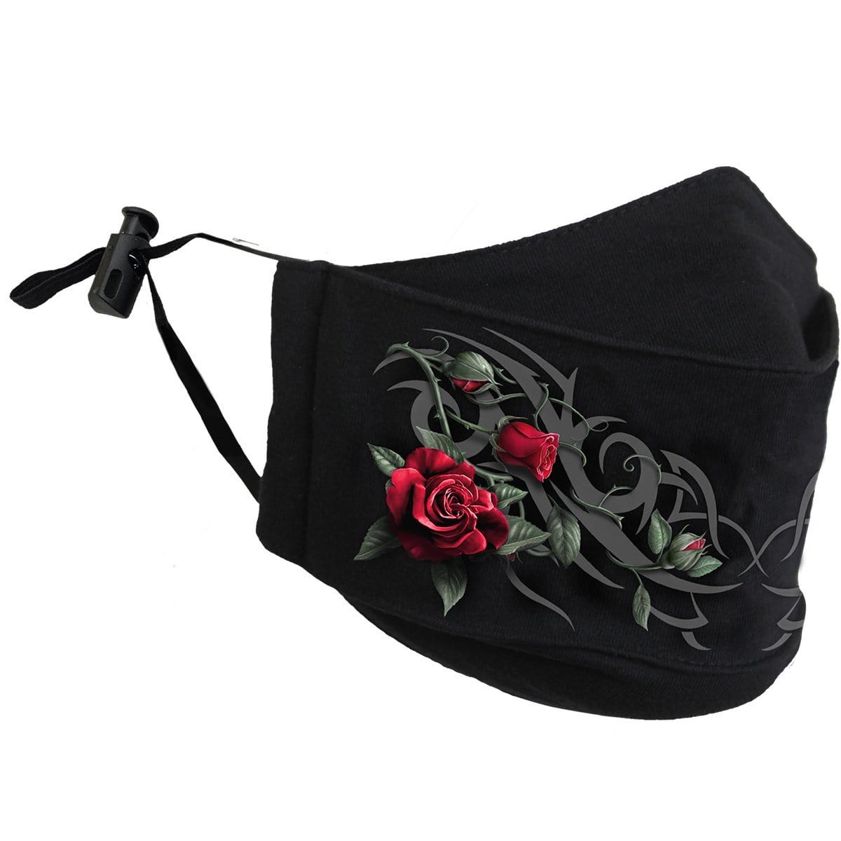 TRIBAL ROSE - Premium Cotton Fashion Mask with Adjuster - Spiral USA