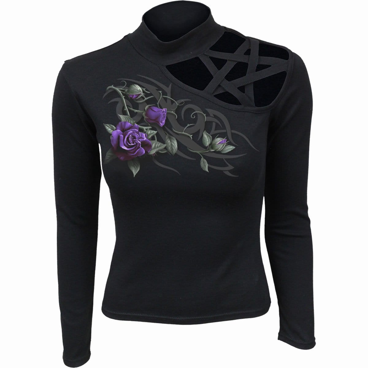 TRIBAL ROSE - Pentagram Shoulder Longsleeve Top - Spiral USA