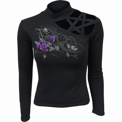 TRIBAL ROSE - Pentagram Shoulder Longsleeve Top - Spiral USA