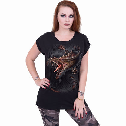 BREAKING OUT - Turnup Sleeve Loosefit Tee - Spiral USA
