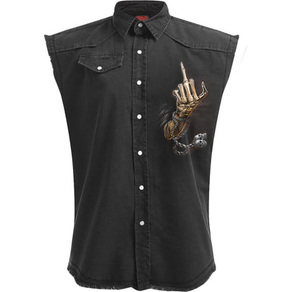 BIKE LIFE - Sleeveless Stone Washed Worker Black - Spiral USA