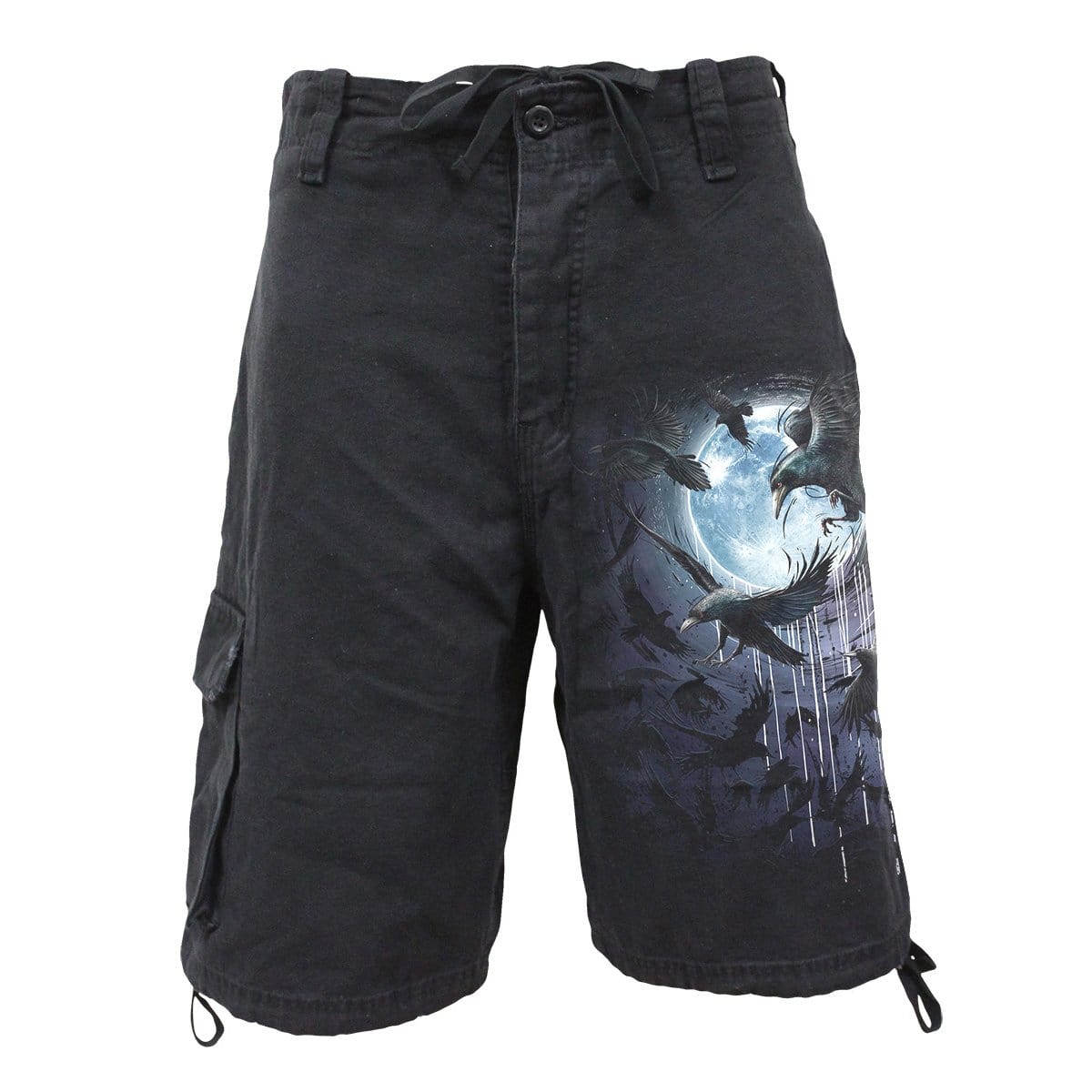 CROW MOON - Vintage Cargo Shorts Black - Spiral USA