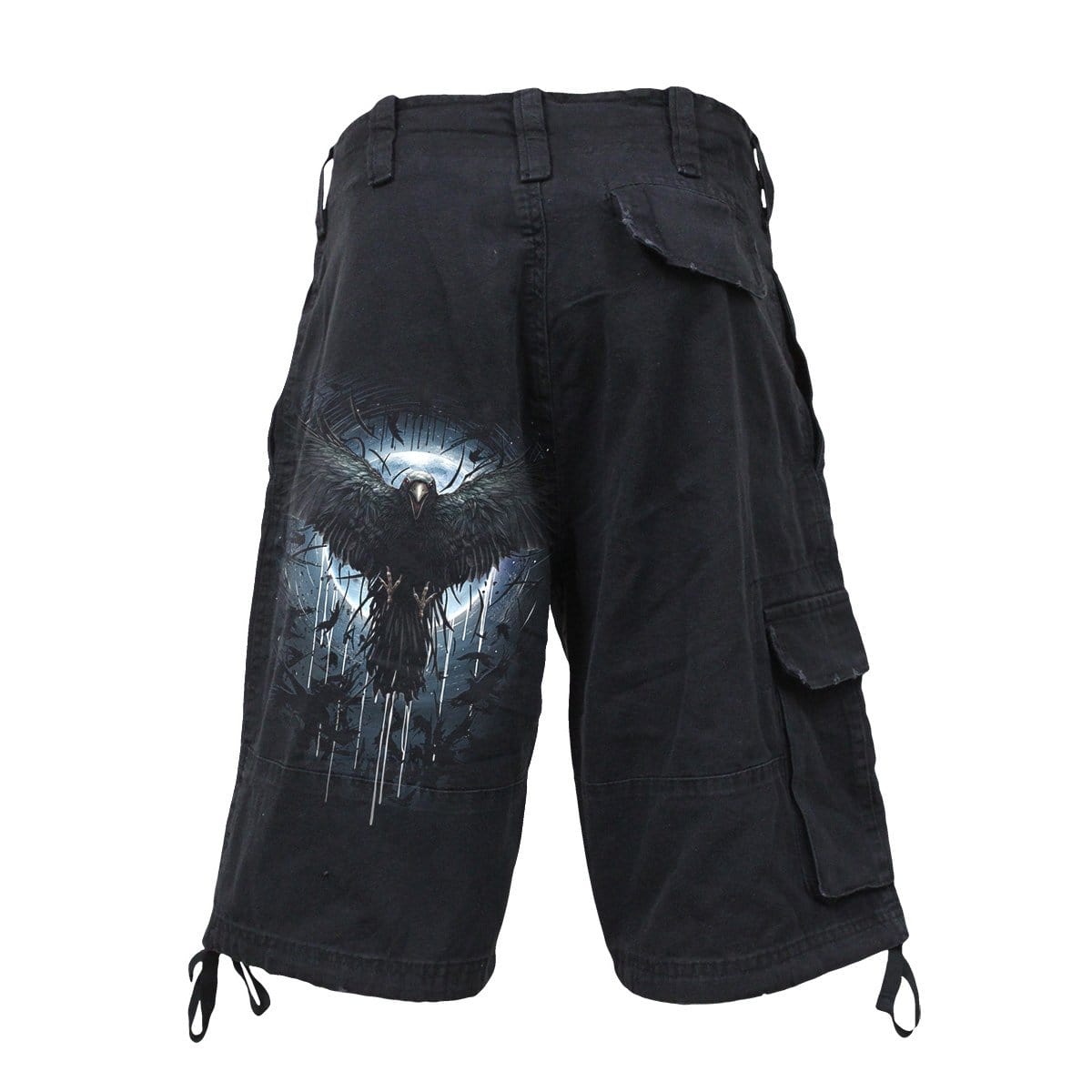 CROW MOON - Vintage Cargo Shorts Black - Spiral USA