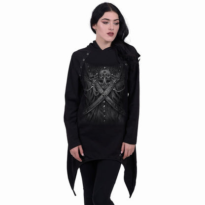 STRAPPED - Laceup Sherwood Hoody with Teardrop Hem - Spiral USA