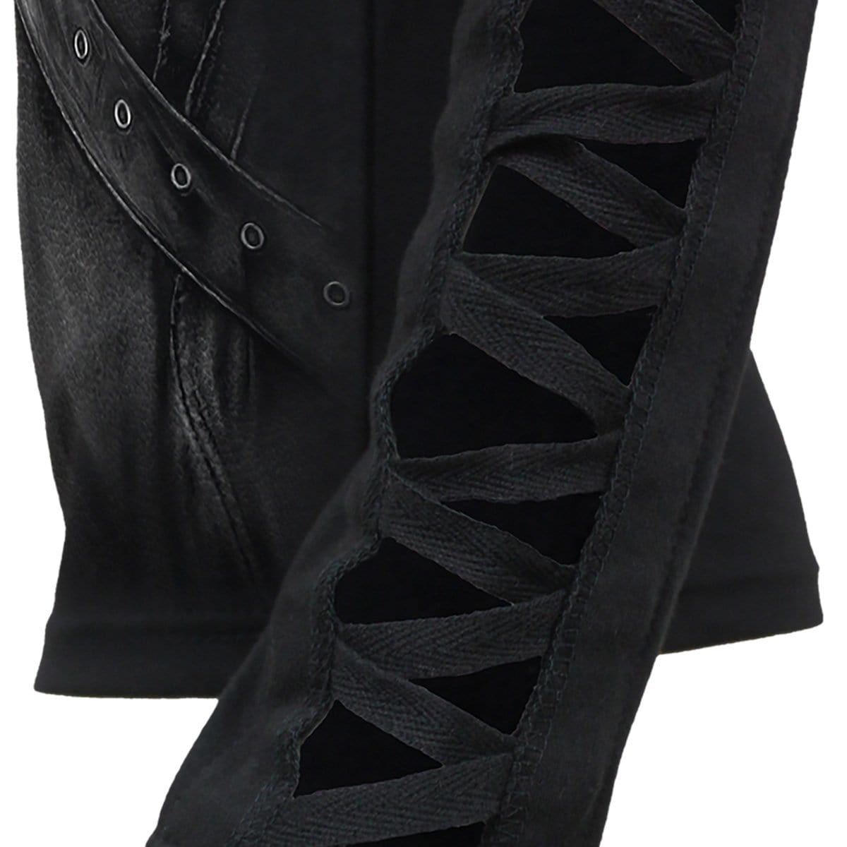 STRAPPED - Watefall Slits Longsleeve Top - Spiral USA