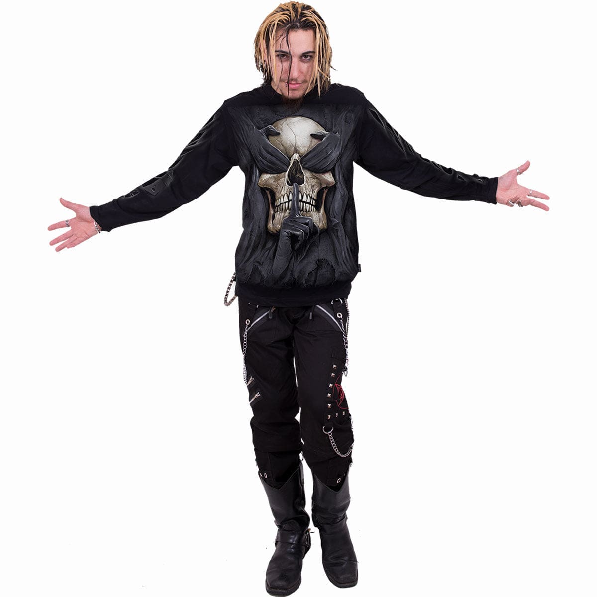 SEE NO EVIL - Longsleeve T-Shirt Black - Spiral USA