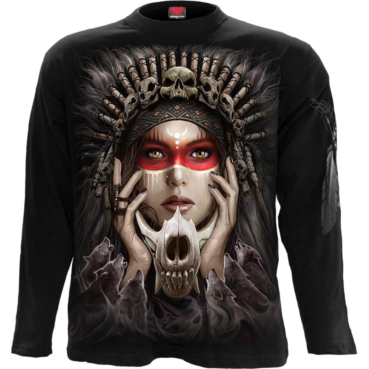 CRY OF THE WOLF - Longsleeve T-Shirt Black - Spiral USA