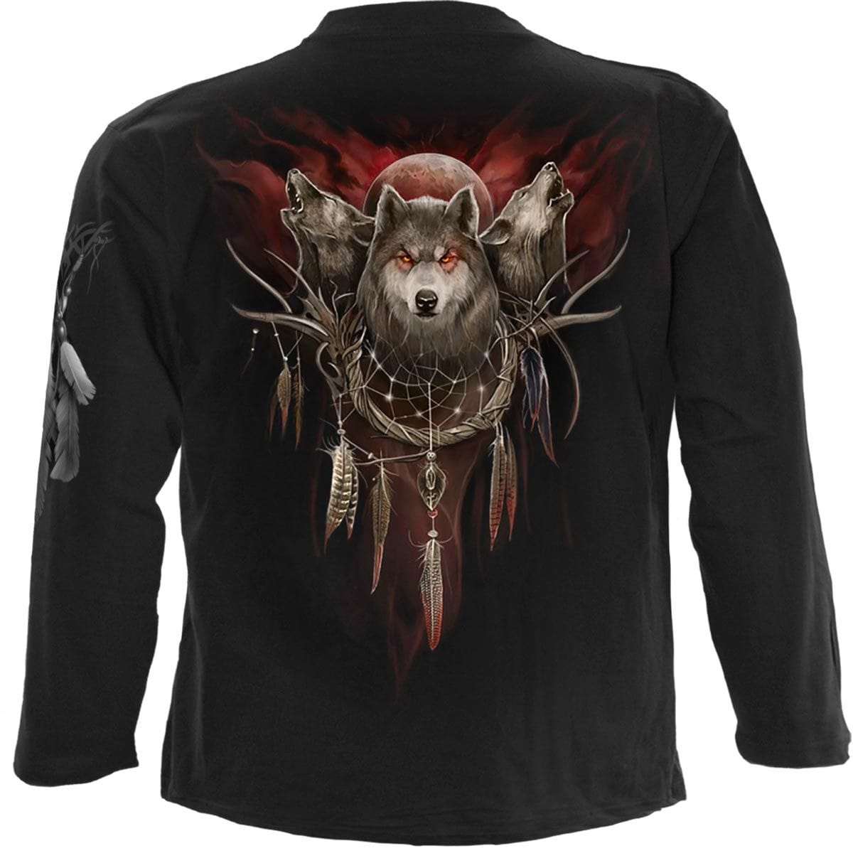 CRY OF THE WOLF - Longsleeve T-Shirt Black - Spiral USA