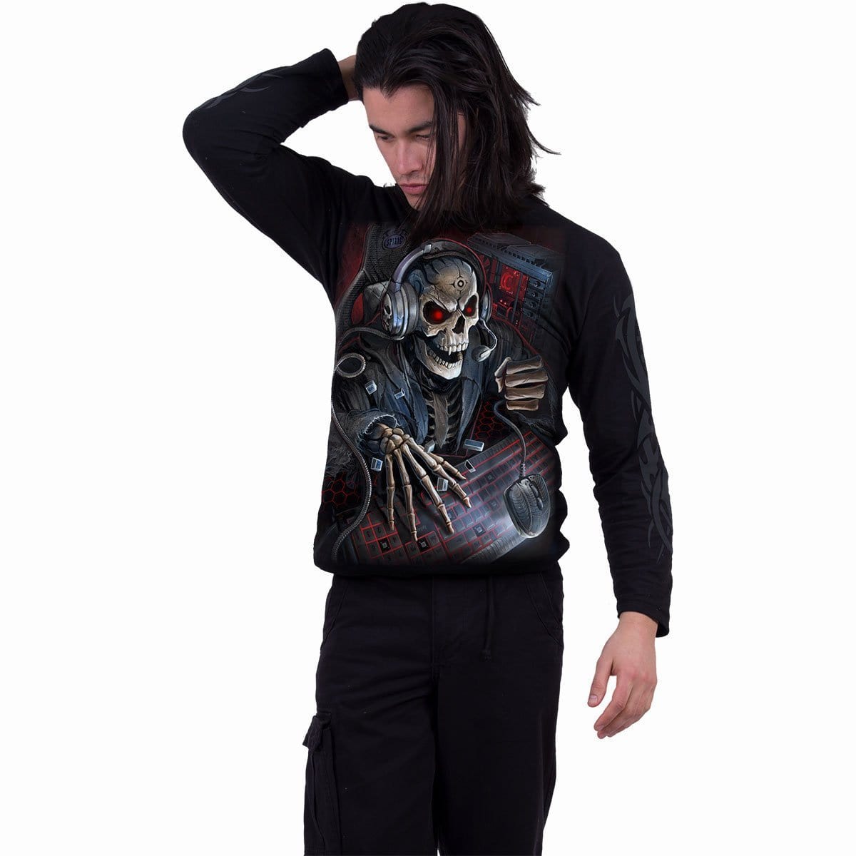 PC GAMER - Longsleeve T-Shirt Black - Spiral USA