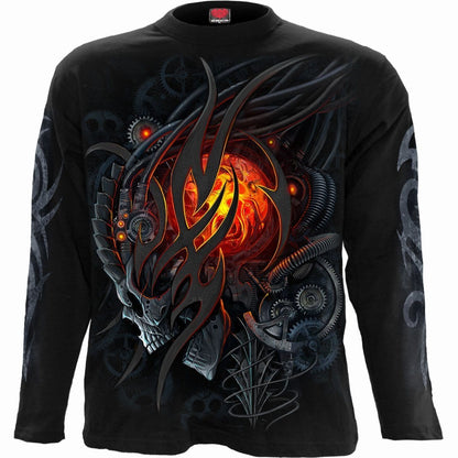 STEAMPUNK SKULL - Longsleeve T-Shirt Black - Spiral USA