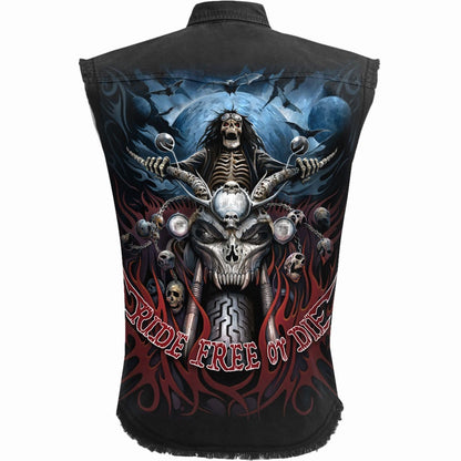 RIDE FREE - Sleeveless Stone Washed Worker Black - Spiral USA