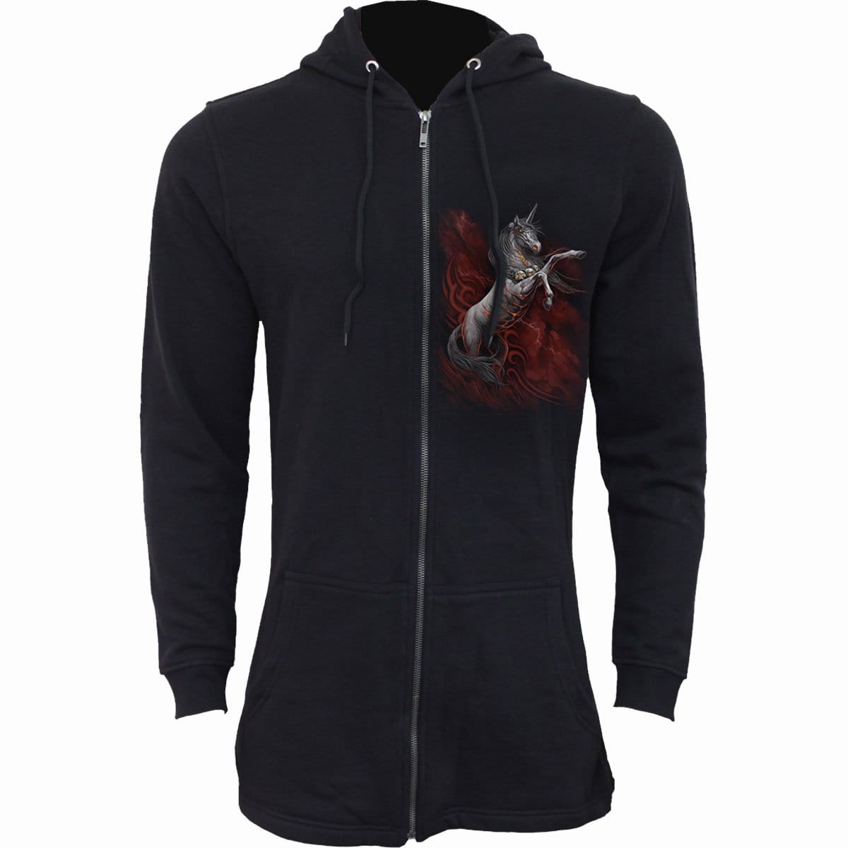 INFERNAL UNICORN - Ladies Fish Tail Full Zip Hoody - Zip Sleeve - Spiral USA