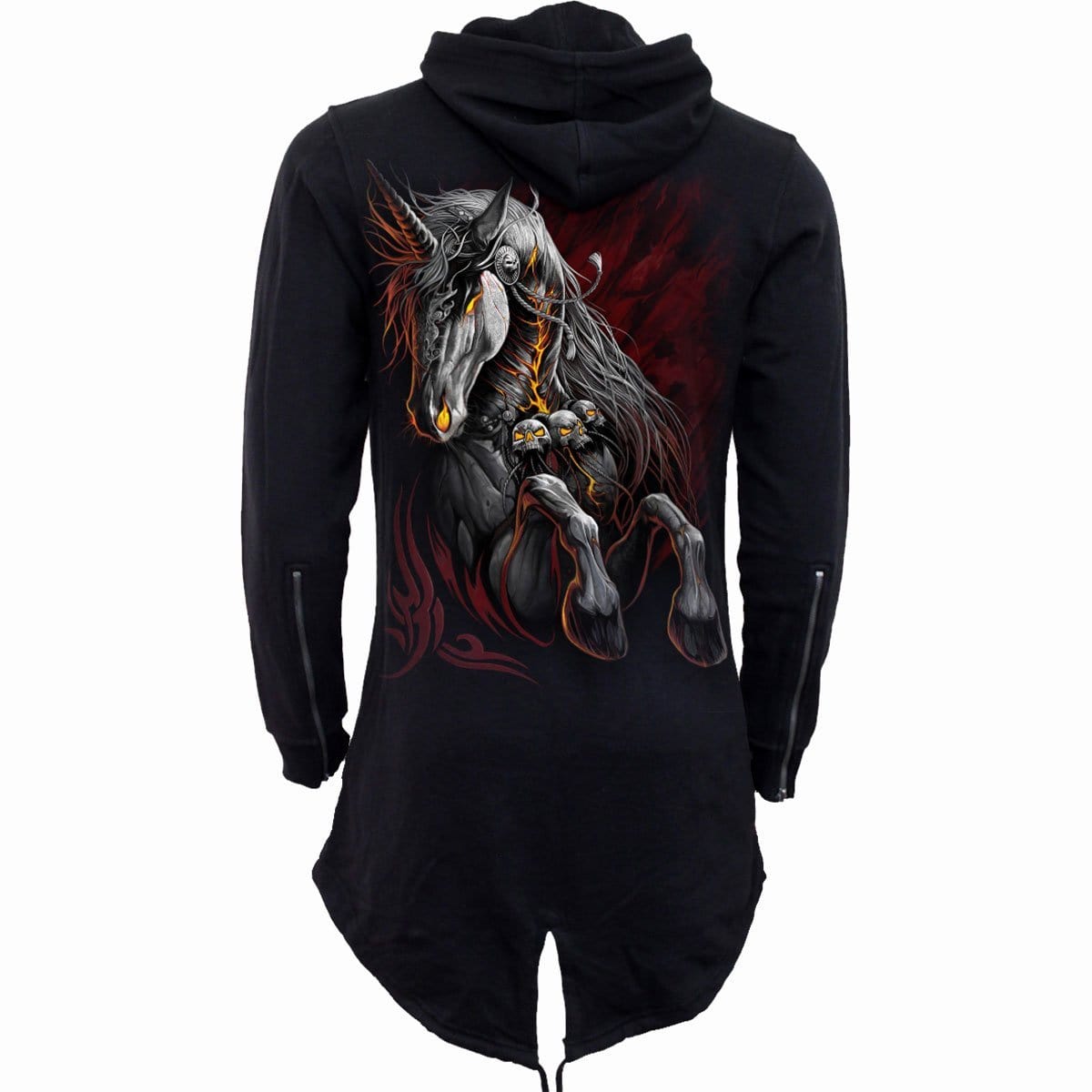 INFERNAL UNICORN - Ladies Fish Tail Full Zip Hoody - Zip Sleeve - Spiral USA