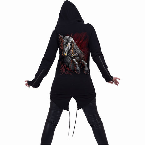 INFERNAL UNICORN - Ladies Fish Tail Full Zip Hoody - Zip Sleeve