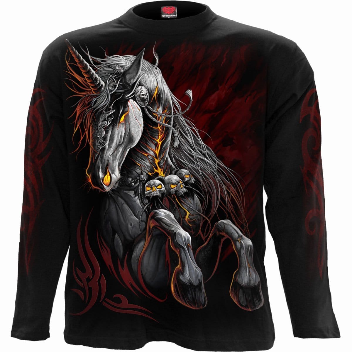INFERNAL UNICORN - Longsleeve T-Shirt Black - Spiral USA