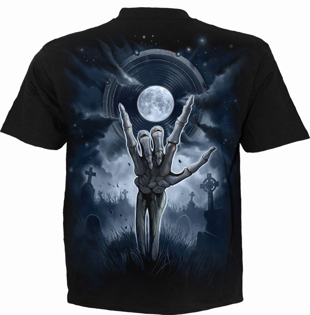 Spiral Grim Rocker Langarmshirt Herren – Schwarz, 100% Baumwolle | Gothic & Streetwear Design