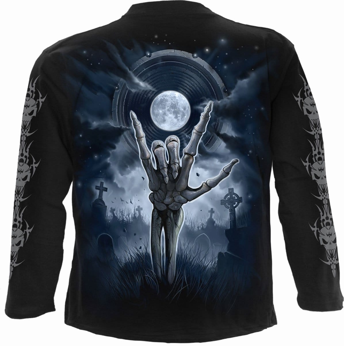 GRIM ROCKER - Longsleeve T-Shirt Black - Spiral USA
