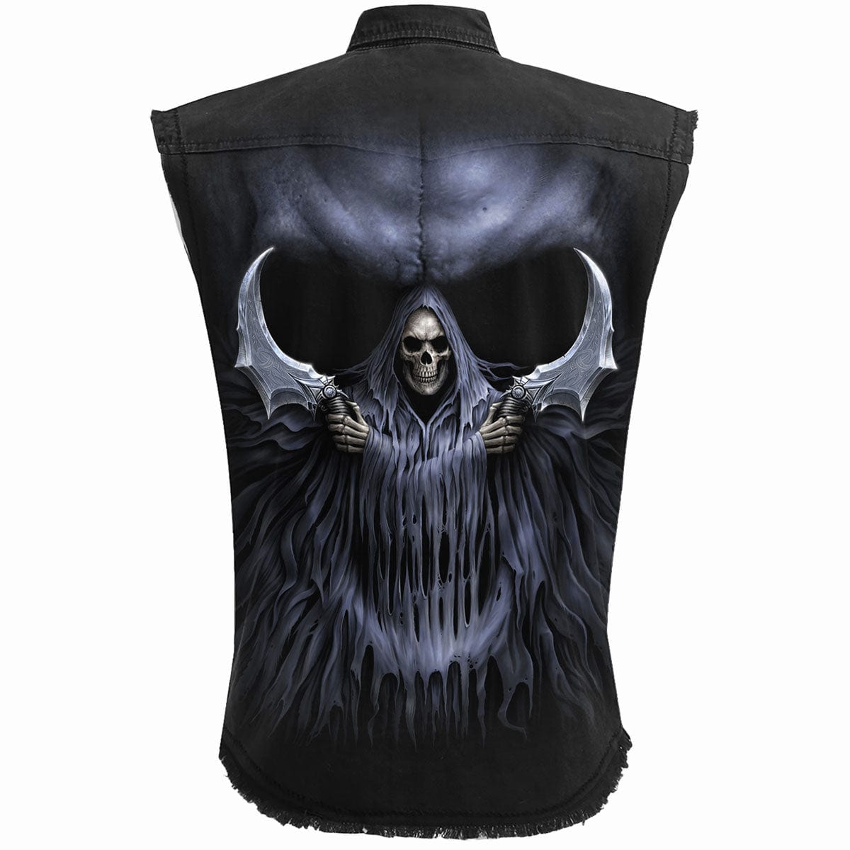DOUBLE DEATH - Sleeveless Stone Washed Worker Black - Spiral USA