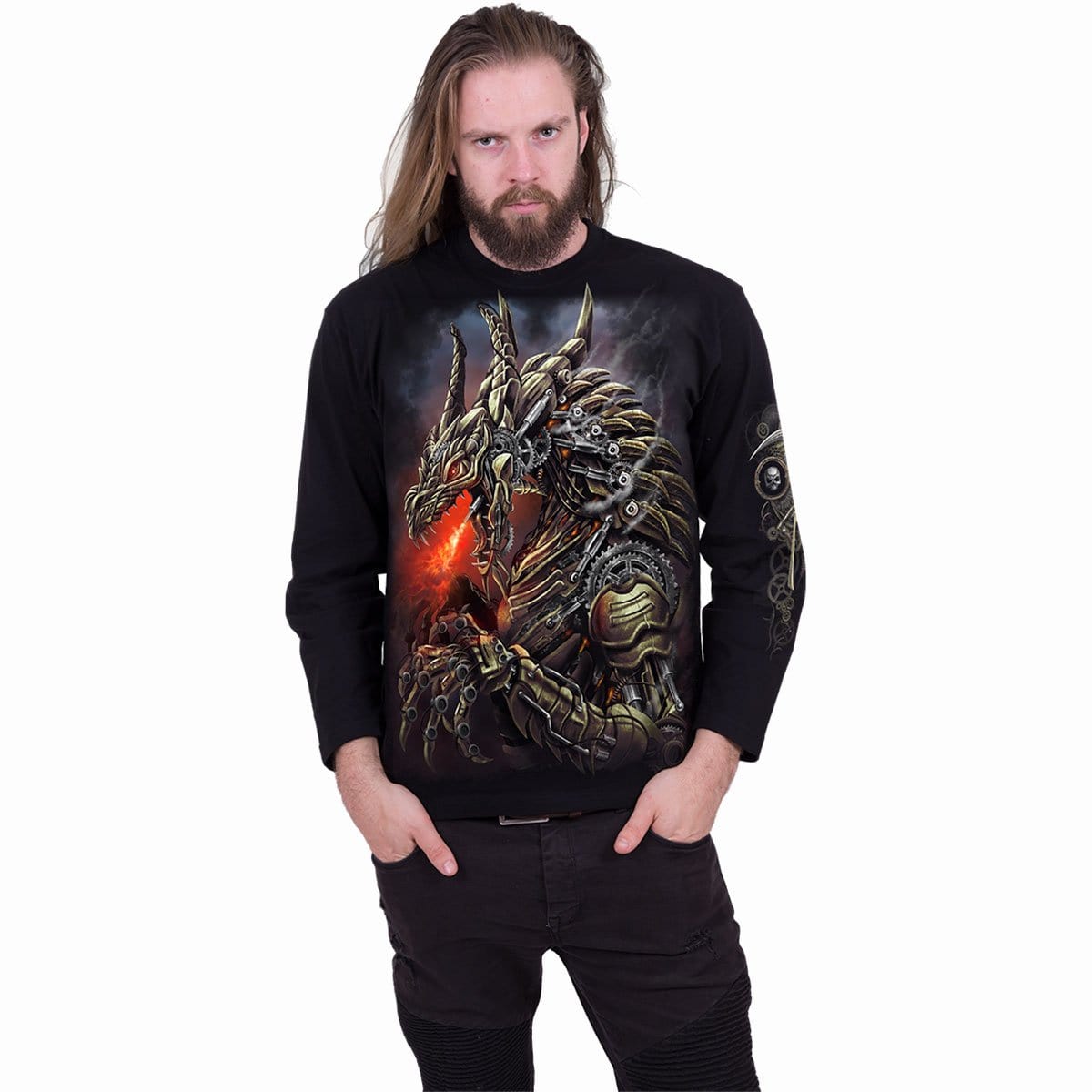DRAGON COGS - Longsleeve T-Shirt Black - Spiral USA