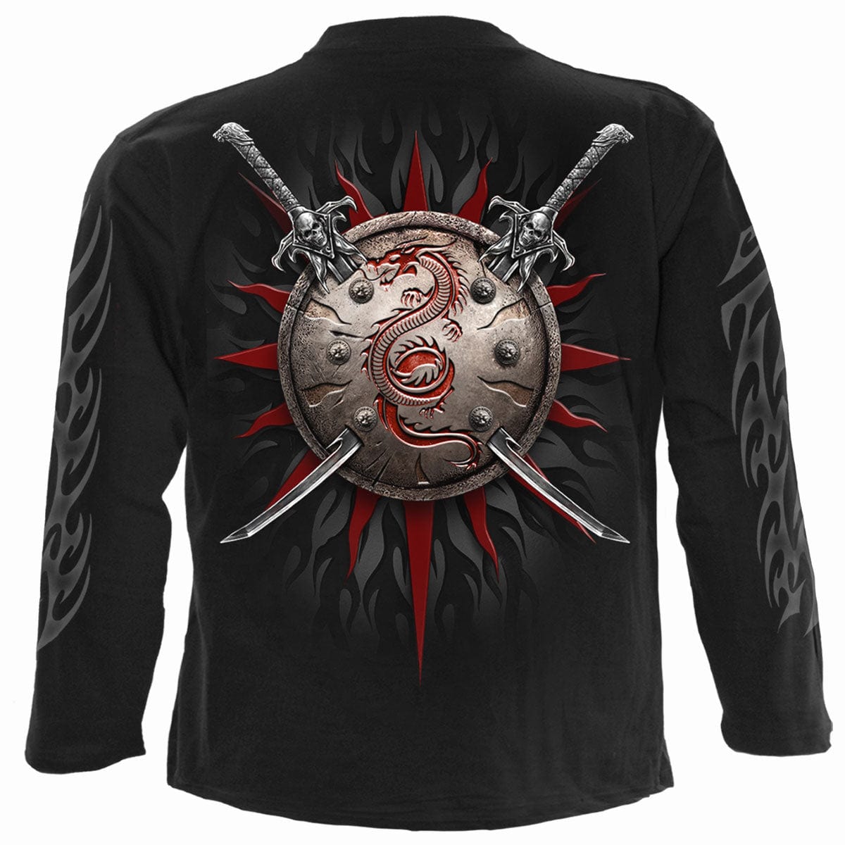 ORIENTAL DRAGON  - Longsleeve T-Shirt Black - Spiral USA
