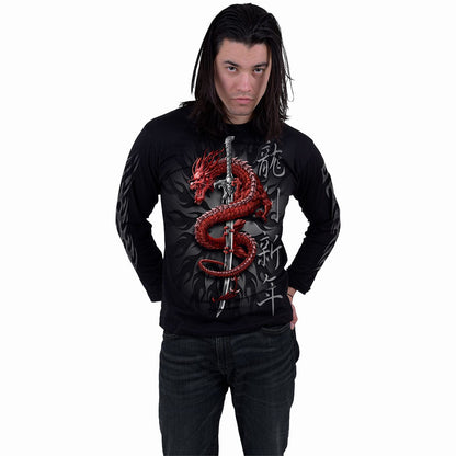 ORIENTAL DRAGON  - Longsleeve T-Shirt Black - Spiral USA