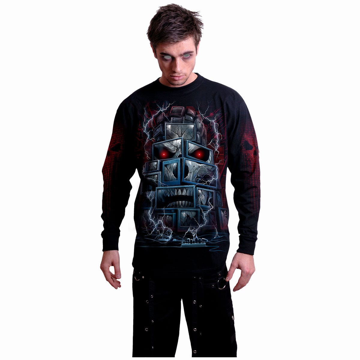 DEATH BY TV - Longsleeve T-Shirt Black - Spiral USA