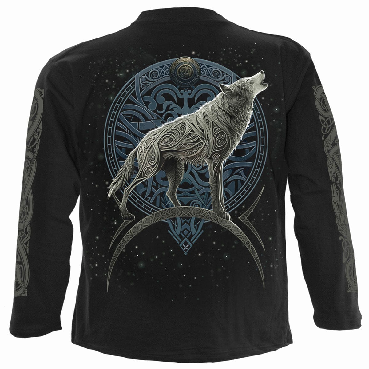 CELTIC WOLF - Longsleeve T-Shirt Black - Spiral USA